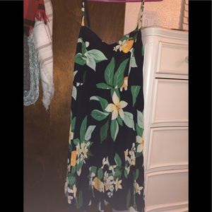 Navy floral spaghetti strap dress